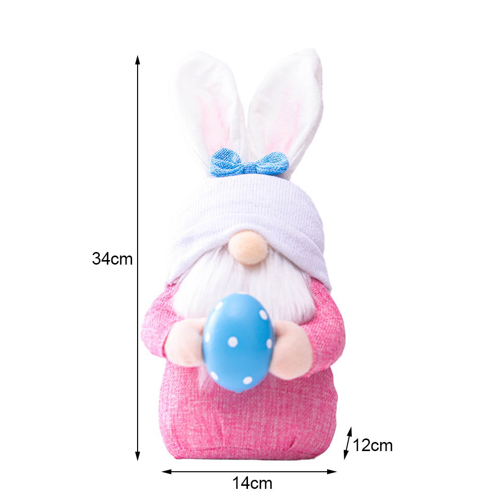 Easter Pink Ear Bunny Dwarf Gnome Doll Fairy Doll Decoration Home Family Party Decoration Children'S Toys