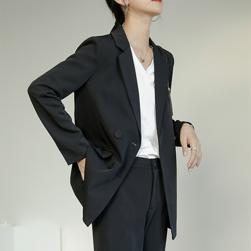 OL Plus Size Solid Notched Blazer Female Jacket Autumn Casual Chic Formal Long Sleeve Women Blazers Suit Coat 210421