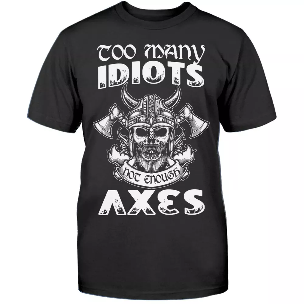 Funny Viking Warrior T-Shirt Norse Axes Nordic Runes Valhalla Odin Tee Gifts Men