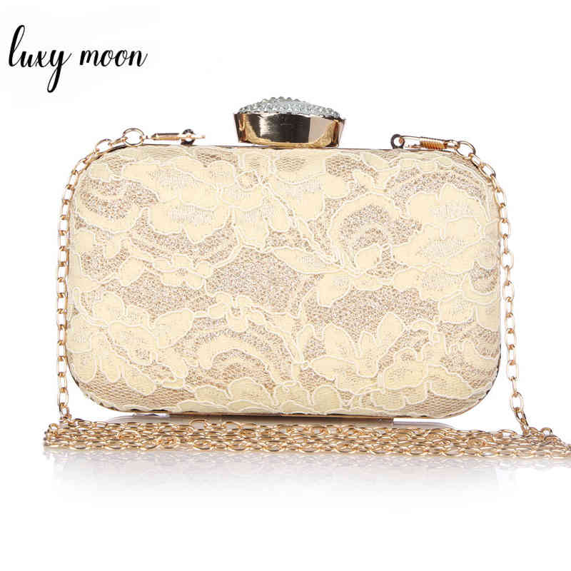 

New Bridal Purse Clutches Women Fashion Grace Day clutches Messenger Bag Lace Day Clutch Fashion Wedding Party Dinner Clutches, Black