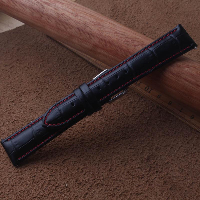 Watch Bands 20mm 22mm Genuine Leather Strap Crocodile Grain Stylish Band Wristband With Quick Release Spring Bar Black Red Stitch
Watch Bands 20mm 22mm Genuine Leather Strap Crocodile Grain Stylish Band Wristband With Quick Release Spring Bar Black Red Stitch