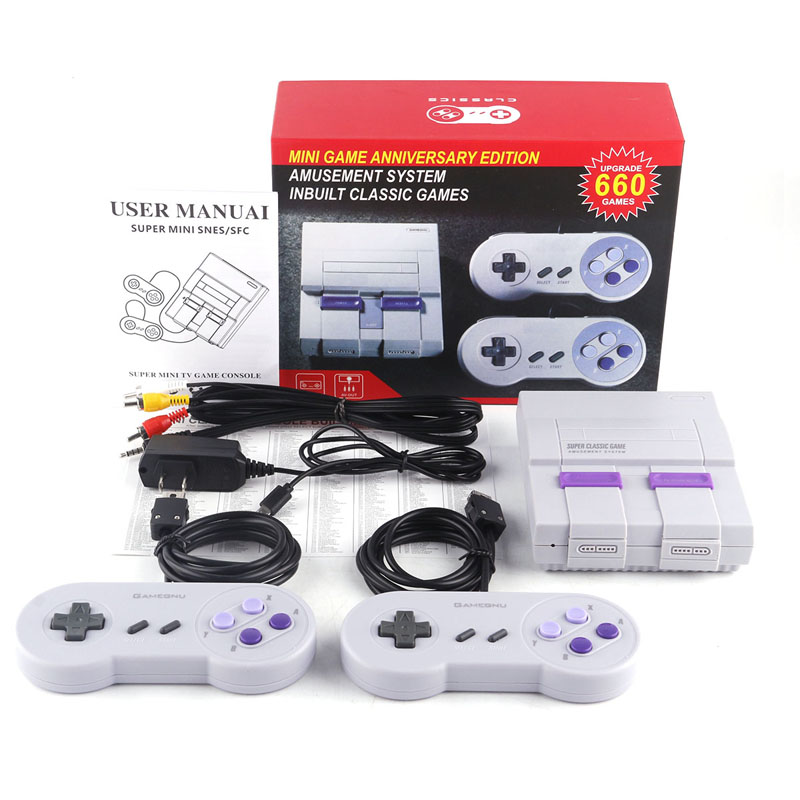 Super Classic SFC TV Handheld Mini Game Consoles Entertainment HD System For 660 NES SNES Games Console With English Retail Box DHL
Super Classic SFC TV Handheld Mini Game Consoles Entertainment HD System For 660 NES SNES Games Console With English Retail Box DHL