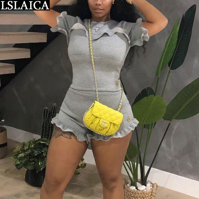 Wholesale Items Short Sleeve Tshirt&short Pants Summer Suit for Women Solid Ruffled Fashion Ruched Casual Women's Knitwear 210520, Gray
Wholesale Items Short Sleeve Tshirt&short Pants Summer Suit for Women Solid Ruffled Fashion Ruched Casual Women's Knitwear 210520, Gray