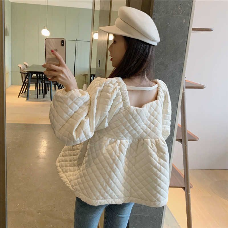 Will ~ firm offers French niche party led ling doll cotton-padded jacket, minus age female brim hubble-bubble sleeve short jacke 210819