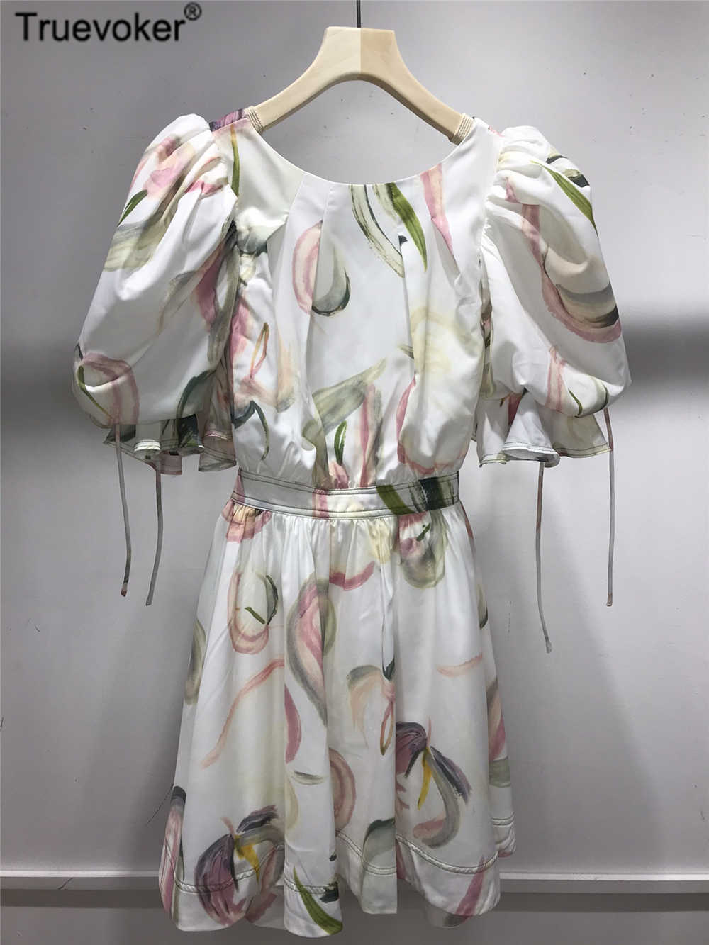 Truevoker European High Street Sweet Print Sexy Backless Dress Lady Puff Sleeve Festa Vestido 210602, White
Truevoker European High Street Sweet Print Sexy Backless Dress Lady Puff Sleeve Festa Vestido 210602, White