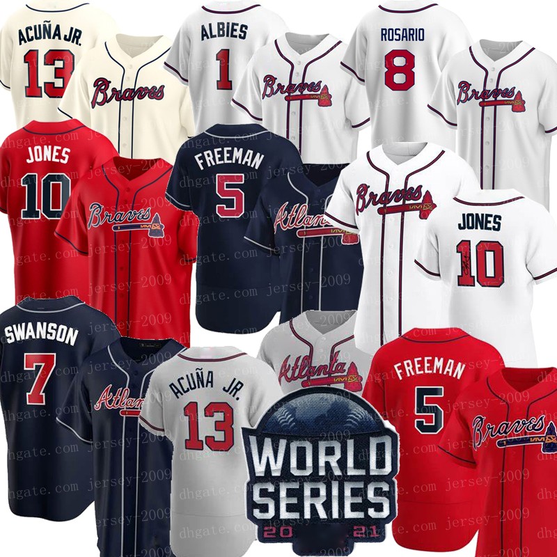 2021 World Series Atlanta 5 Freddie Freeman Braves Jerseys Austin Riley Ozzie Albies Dansby Swanson Adam Duvall Ronald Acuña Jr. Ender Inciarte Eddie Rosario 03, Men s-6xl 
2021 World Series Atlanta 5 Freddie Freeman Braves Jerseys Austin Riley Ozzie Albies Dansby Swanson Adam Duvall Ronald Acuña Jr. Ender Inciarte Eddie Rosario 03, Men s-6xl