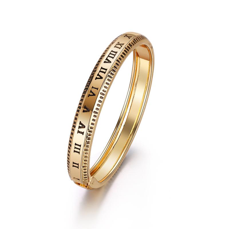 Bangle Vintage Roman Numerals Charm Cuff Women's Stainless Steel Classic Female Bracelet Jewelry
Bangle Vintage Roman Numerals Charm Cuff Women's Stainless Steel Classic Female Bracelet Jewelry