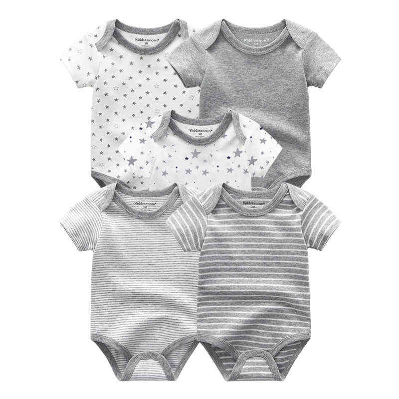 born Boy Clothes 5Pcs Star Print Infant Bodysuit Casual Baby Girl Summer Jumpsuits Set Kids Baby's Costumes ropa para bebes 211101
