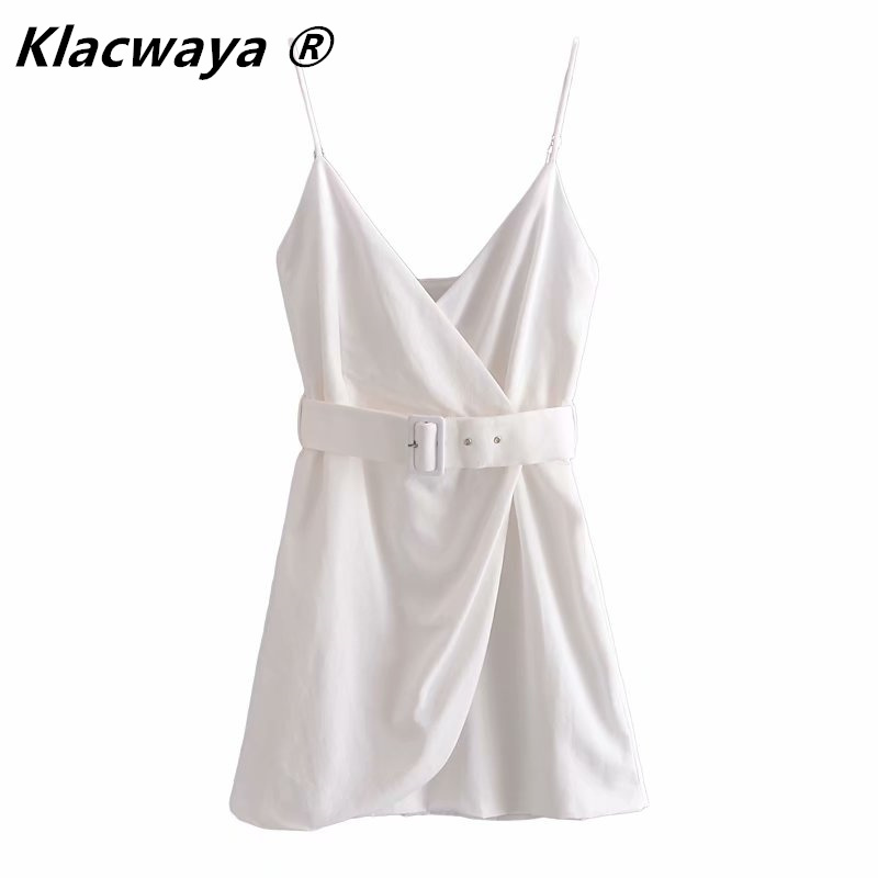 Za White Short Dresses Woman Summer Fashion Belt Strap Wrap Mini Dress Women Elegant Sleeveless Slip Sexy Sundress 210521
Za White Short Dresses Woman Summer Fashion Belt Strap Wrap Mini Dress Women Elegant Sleeveless Slip Sexy Sundress 210521