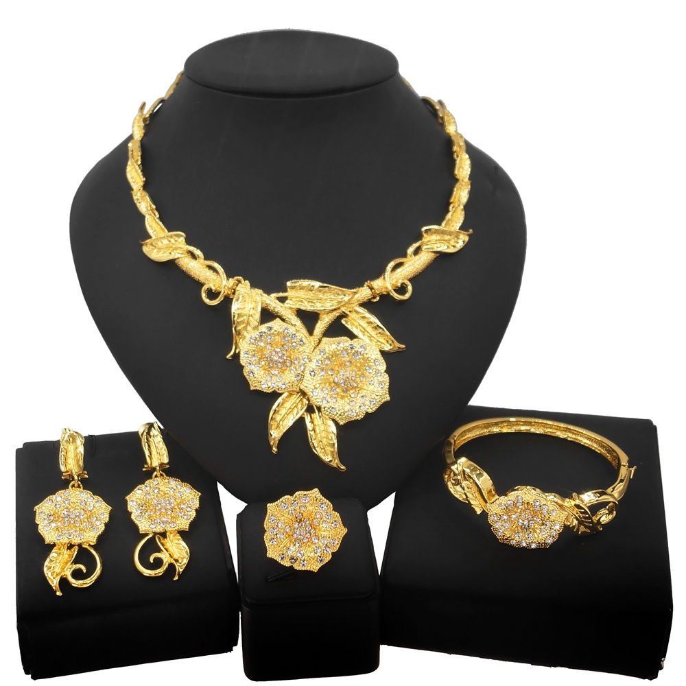 Yulaili The Latest Design Earrings Floral Graphic Jewelry Set Nigerian Bride and Bridesmaid Wedding Banquet Jewellery Sets, Golden
Yulaili The Latest Design Earrings Floral Graphic Jewelry Set Nigerian Bride and Bridesmaid Wedding Banquet Jewellery Sets, Golden