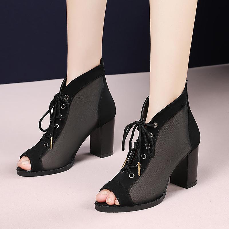 Sandals High Top Roman Heel Fish Mouth Sandal Summer Women's Shoes With Hollow Mesh Chunky
Sandals High Top Roman Heel Fish Mouth Sandal Summer Women's Shoes With Hollow Mesh Chunky