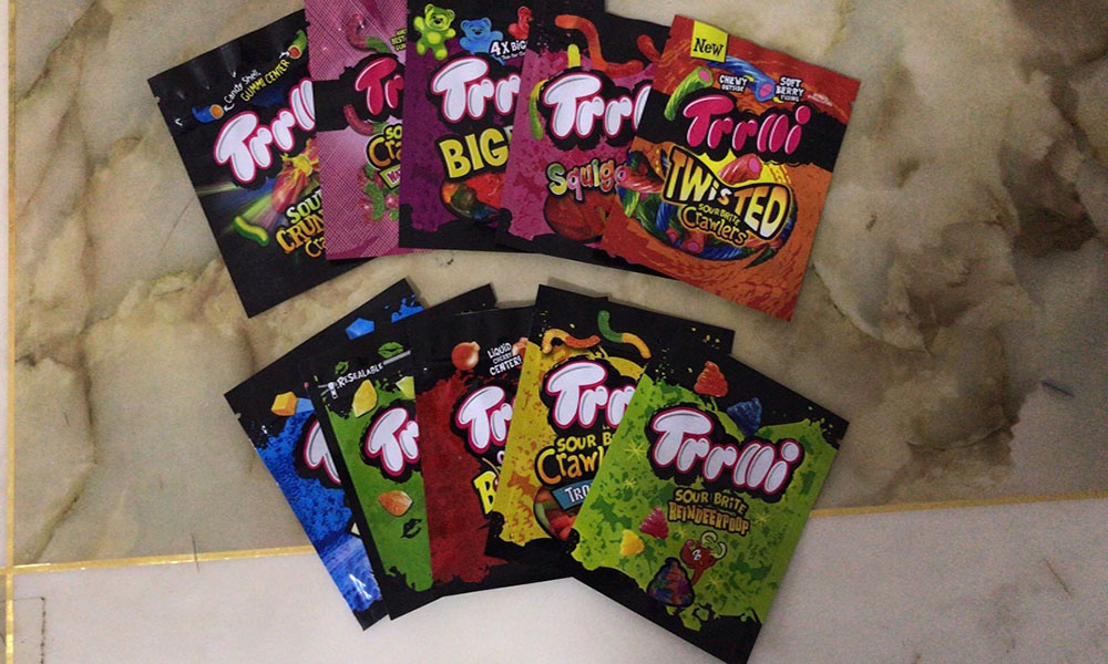 22 Types NEW medicated mylar bag trolli trrlli Errlli edibles Gummies packaging smell proof resealable zipper pouch 600mg custom logo
22 Types NEW medicated mylar bag trolli trrlli Errlli edibles Gummies packaging smell proof resealable zipper pouch 600mg custom logo
