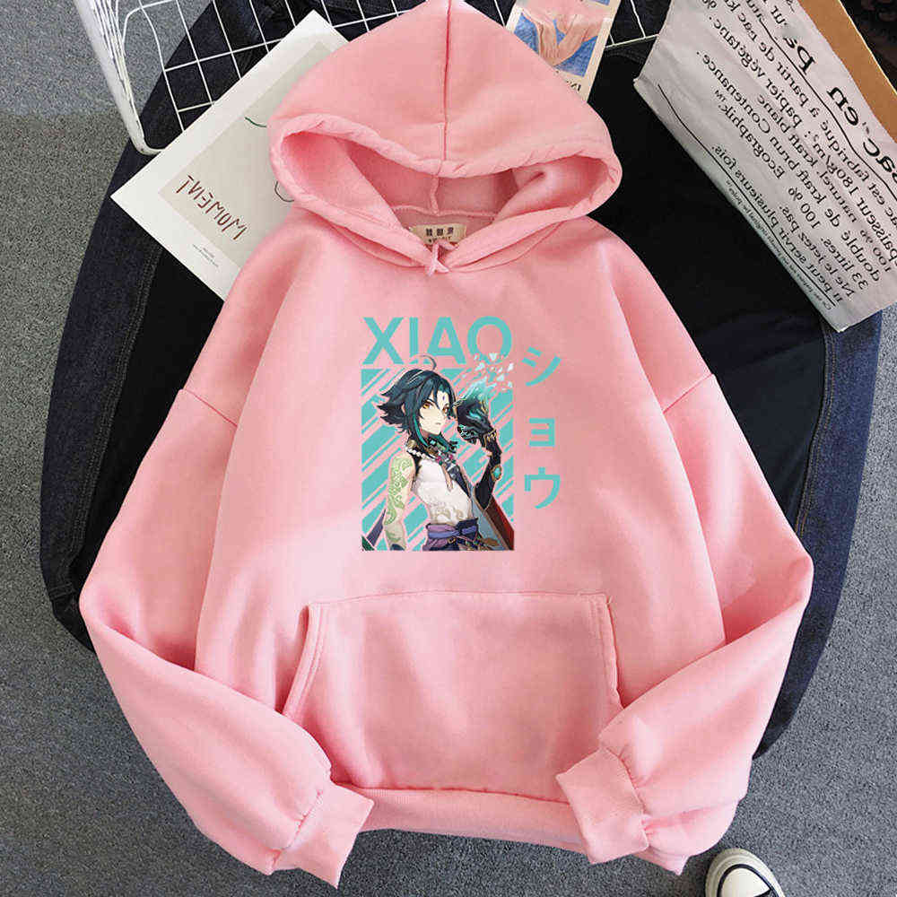Genshin Impact Hoodies Men Women Fashion Anime Game Print Streetwear Xiao Harajuku Oversized Sweatshirts Hoodie Unisex Tracksuit Y0901