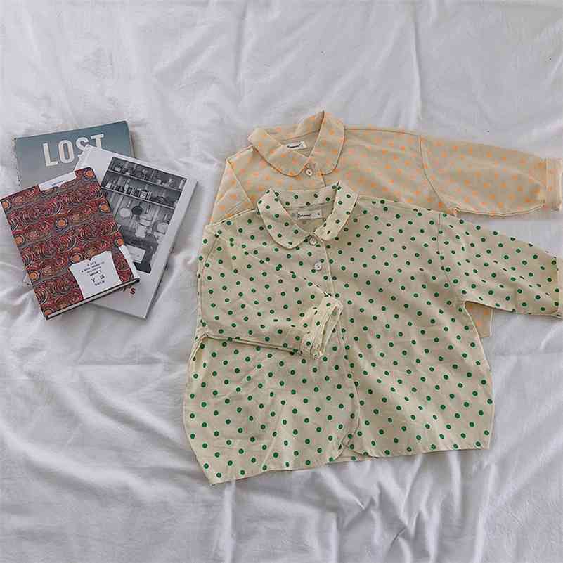 Korean style boys and girls pure cotton soft dot shirts 1-6 years kids cute loose casual Tops clothes 210708, Orange
Korean style boys and girls pure cotton soft dot shirts 1-6 years kids cute loose casual Tops clothes 210708, Orange