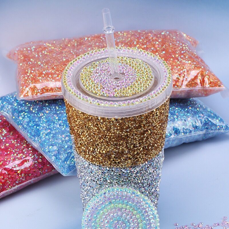 

yantuo Wholesale 5mm Round Crystal Stones Non Hot Fix Strass Jelly AB Variety Of Colors Flatback Resin Rhinestone
