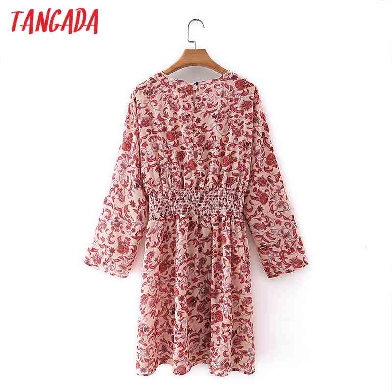 Summer Women Flowers Print Backless Hollow Strethy Waist Ladies Mini Dress Vestidos 5X48 210416