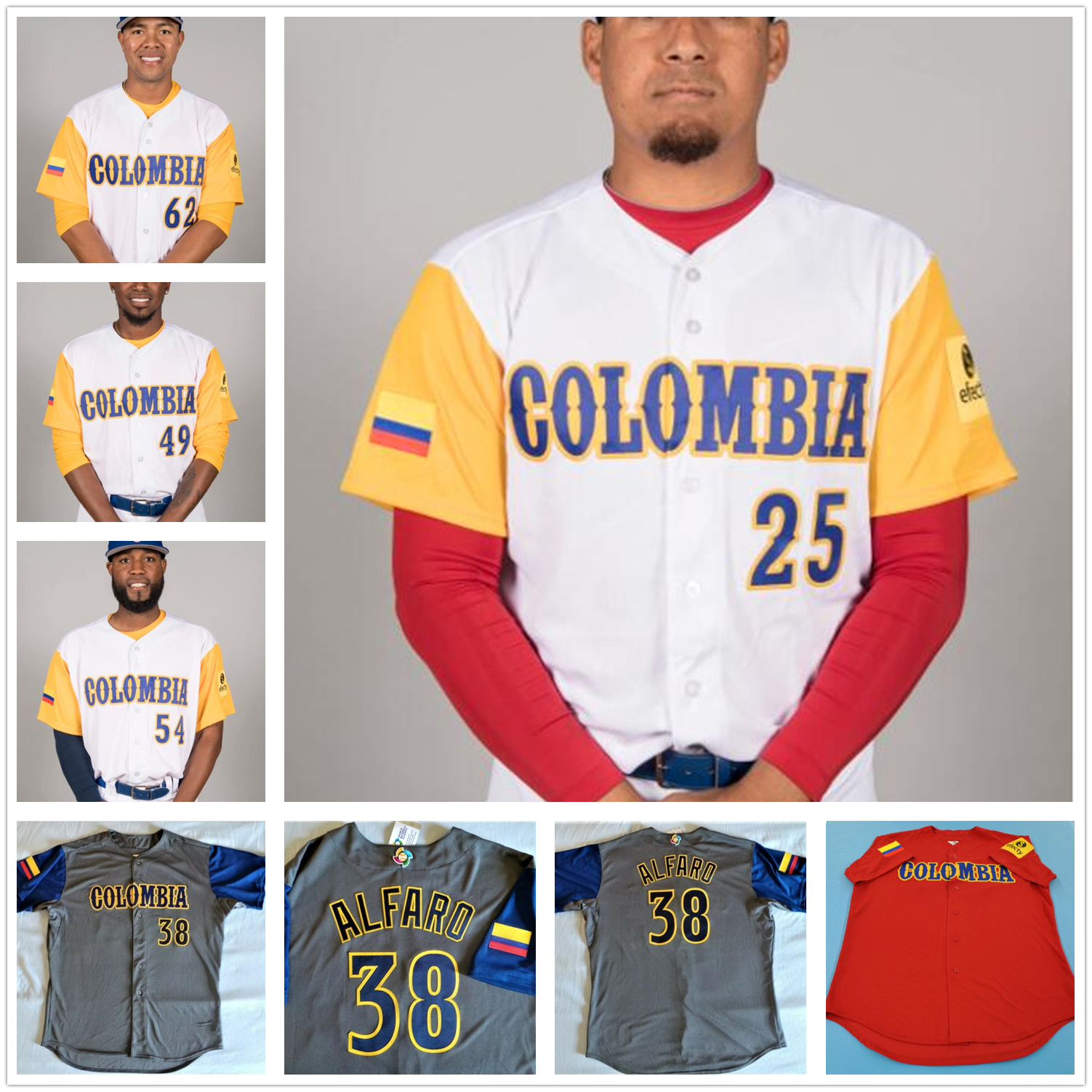 Custom Colombia Baseball stitched Jersey Julio Teheran Jose Quintana Giovanny Urshela Reynaldo Rodriguez Jhonatan Solano, White
Custom Colombia Baseball stitched Jersey Julio Teheran Jose Quintana Giovanny Urshela Reynaldo Rodriguez Jhonatan Solano, White
