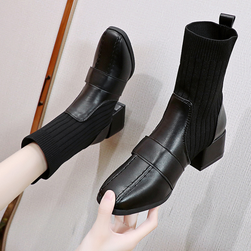 Autumn New Dress British Shoes Knitted Sock Booties Low Heel Vintage Ankle Boots for Women 2022 Boots for Women, Black
Autumn New Dress British Shoes Knitted Sock Booties Low Heel Vintage Ankle Boots for Women 2022 Boots for Women, Black