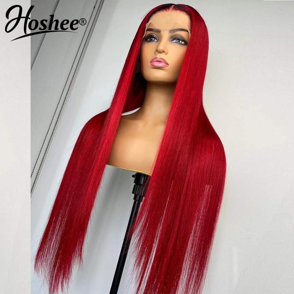 Orange/Red/Green/Blue/Pink color Synthetic Wigs For American Women 13x4 Straight None Lace Front Wig Brazilian simulation Human Hair