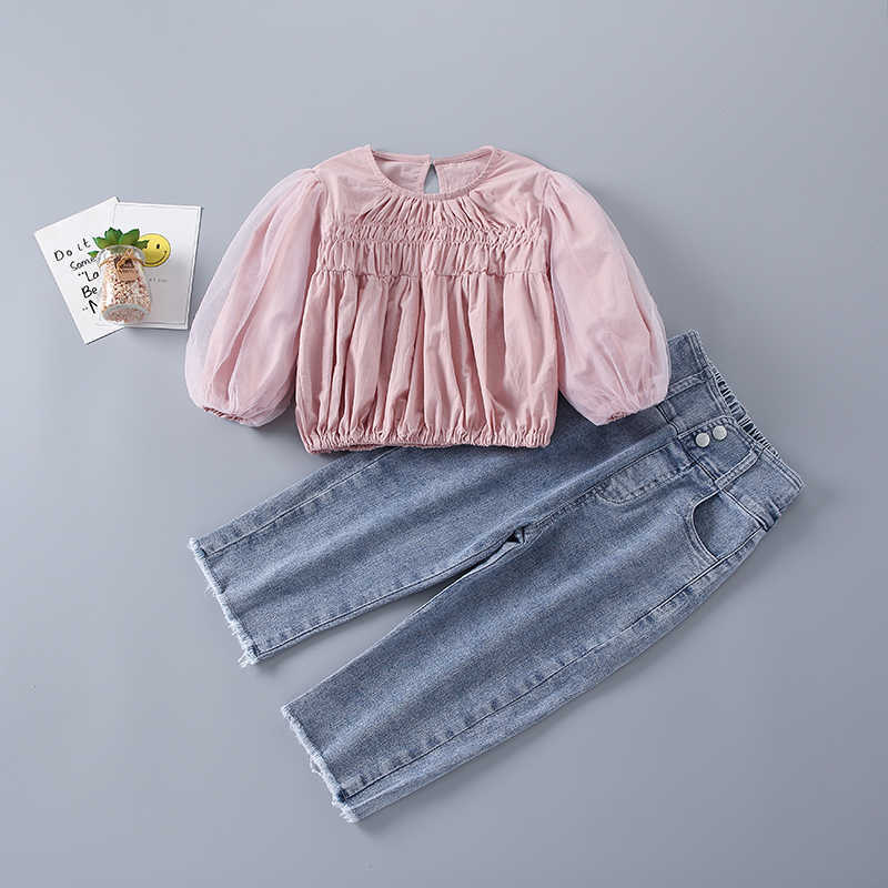 2-7 Years High Quality Spring Girl Clothing Set Fashion Casual Cute Solid Shirt + Jeans Kid Children Girls 210615, Pink
2-7 Years High Quality Spring Girl Clothing Set Fashion Casual Cute Solid Shirt + Jeans Kid Children Girls 210615, Pink