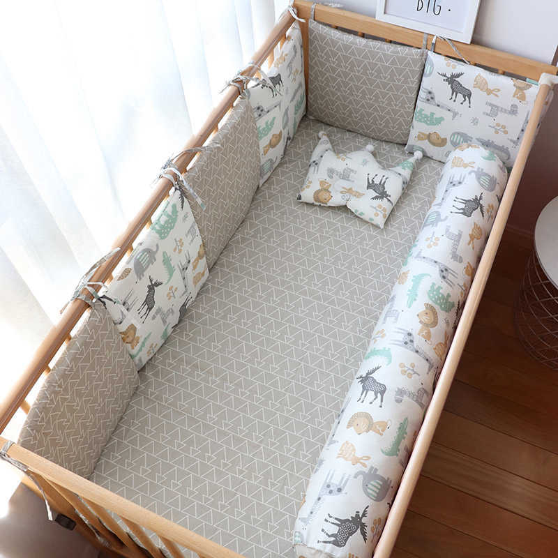 Baby Crib Bumper For borns Cute Kids Bed Cushion Thick Soft Children Cot Bumper Baby Room Decor Bedding Accessories 211025
