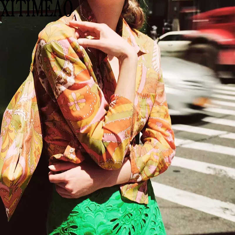 Za Women Retro Floral printing Simple Style Loose Long Sleeve Shirt Casual Chic Tops XITIMEAO 210602, Orange
Za Women Retro Floral printing Simple Style Loose Long Sleeve Shirt Casual Chic Tops XITIMEAO 210602, Orange