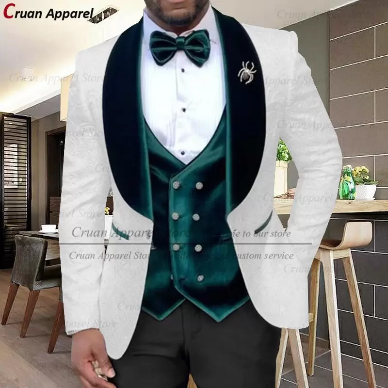 Men's Suits & Blazers Est Luxury White Jacquard Mens Set Fashion Slim Groom Dress Tuxedo Formal Blazer Double Breasted Velvet Vest Pants 3Pc, Burgundy
Men's Suits & Blazers Est Luxury White Jacquard Mens Set Fashion Slim Groom Dress Tuxedo Formal Blazer Double Breasted Velvet Vest Pants 3Pc, Burgundy