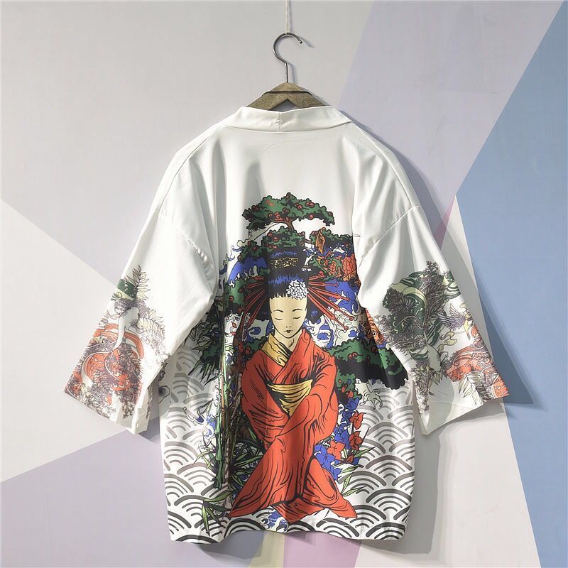 Kimonos Cardigan Men Yukata Women Japanese Kimono Traditional Unisex Harajuku Beach Loose Thin Shirt Sun-protective Shirts Coat 210422