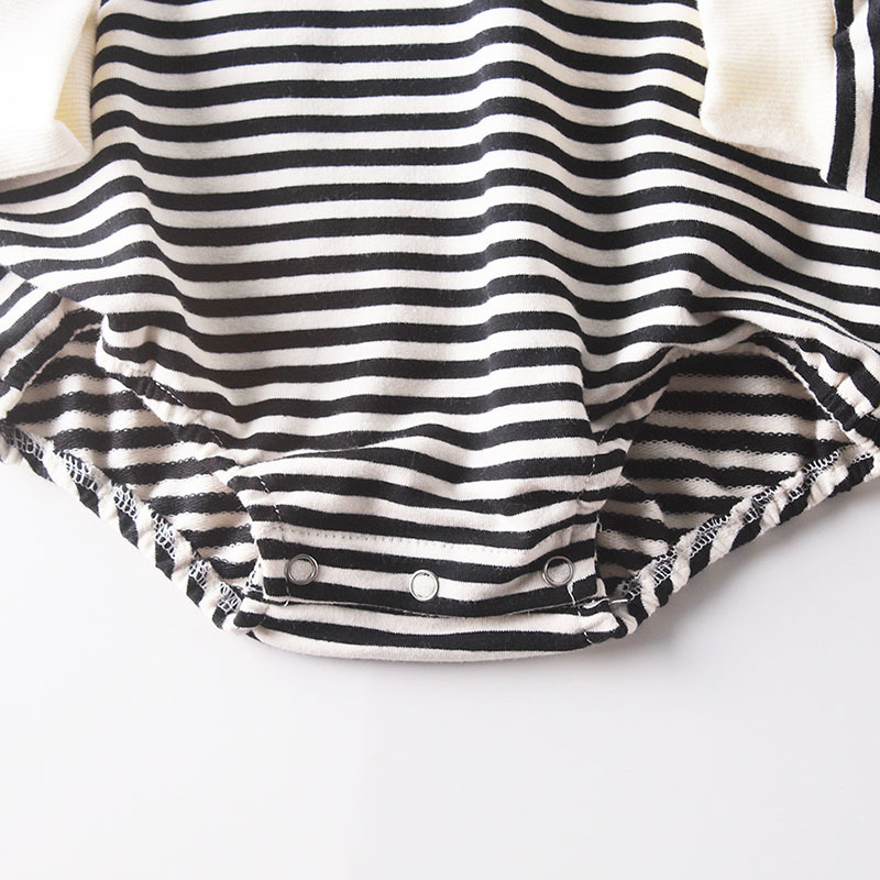 Infant Baby Boys Girls Rompers Clothes Stripe Thicken Long Sleeve Hooded Spring Autumn 210429