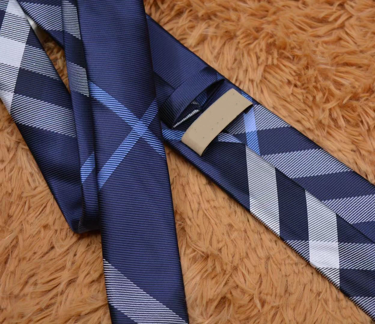 Men's Letter Tie Silk Necktie Gold Blue Jacquard Party Wedding Woven Fashion Design with box