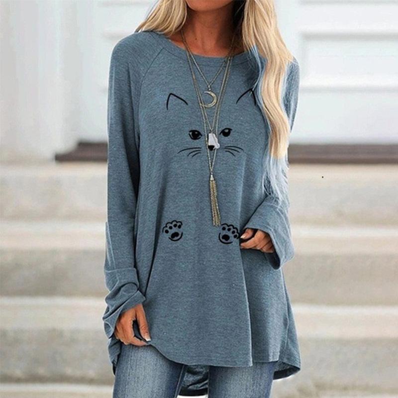 Women Clothing Cute Cat Printed Round Neck Long Sleeve Women' Tunic T-Shirts Autumn Casual Plus Size Cotton Loose Pullover Tops T-Shirt, Pattern 1
Women Clothing Cute Cat Printed Round Neck Long Sleeve Women' Tunic T-Shirts Autumn Casual Plus Size Cotton Loose Pullover Tops T-Shirt, Pattern 1