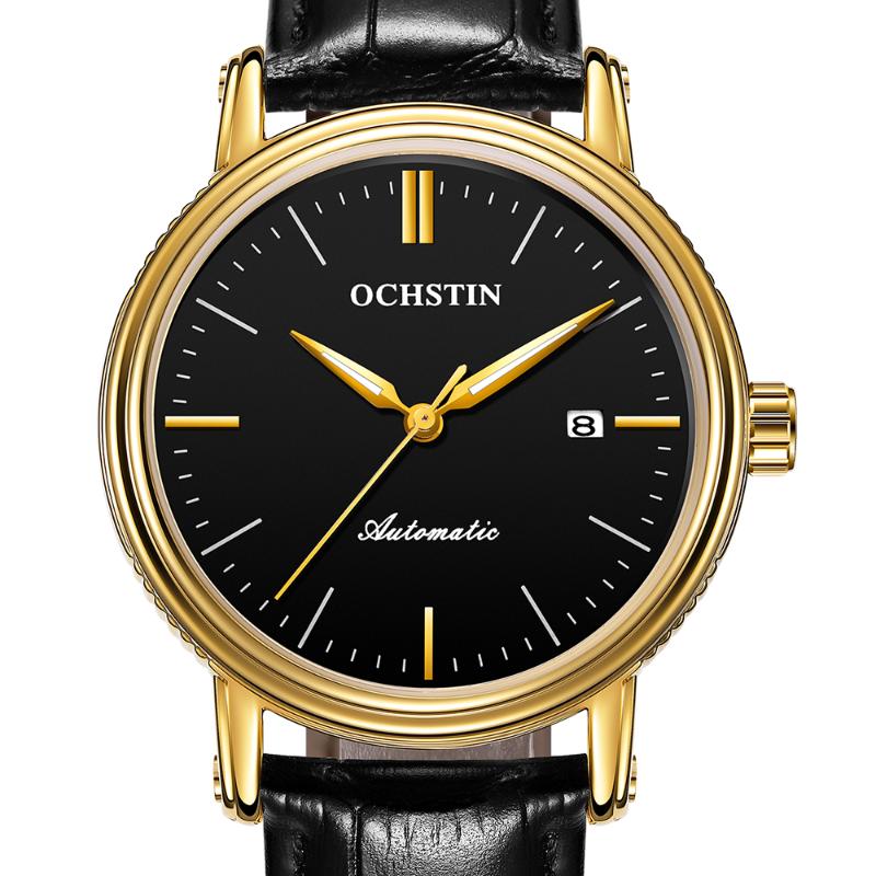 Wristwatches Mechanical Automatic Watches Leather Strap Business Mens Luxury Wrist Watch OCHSTIN With Date Male Waterproof Fashion Clock, Gold black
Wristwatches Mechanical Automatic Watches Leather Strap Business Mens Luxury Wrist Watch OCHSTIN With Date Male Waterproof Fashion Clock, Gold black