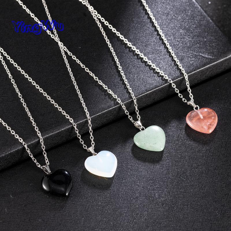 Pendant Necklaces Fashion Natural Stone Heart Shape Crystal Quartz Healing Point Chakra Gift Party Long Chain Necklace Jewelry, Silver
Pendant Necklaces Fashion Natural Stone Heart Shape Crystal Quartz Healing Point Chakra Gift Party Long Chain Necklace Jewelry, Silver