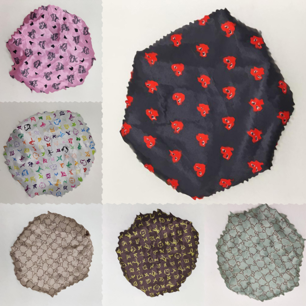 wholesale 14Colors Letters Brand Designer Women Sleeping Cap Bonnets Unisex Nightcap Bathroom Accessories Double-deck Satin Wide-brimmed Shower Caps Makeup
wholesale 14Colors Letters Brand Designer Women Sleeping Cap Bonnets Unisex Nightcap Bathroom Accessories Double-deck Satin Wide-brimmed Shower Caps Makeup
