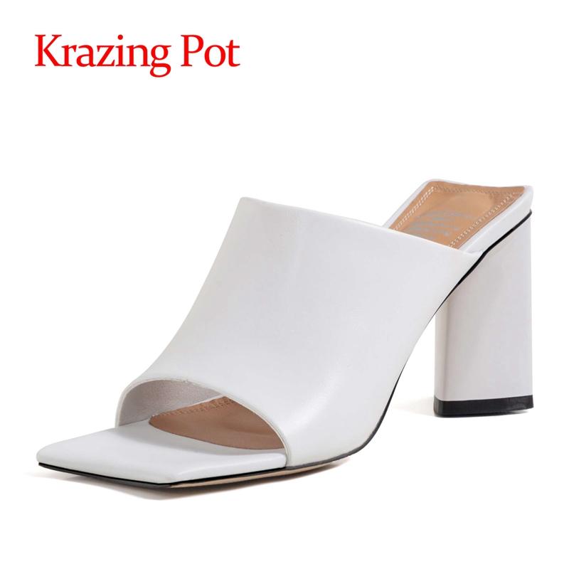 Krazing Pot Genuine Leather Super High Heels Strange Style European Young Lady Beauty Girl Solid Slip On Sandals Women L30, Black
Krazing Pot Genuine Leather Super High Heels Strange Style European Young Lady Beauty Girl Solid Slip On Sandals Women L30, Black
