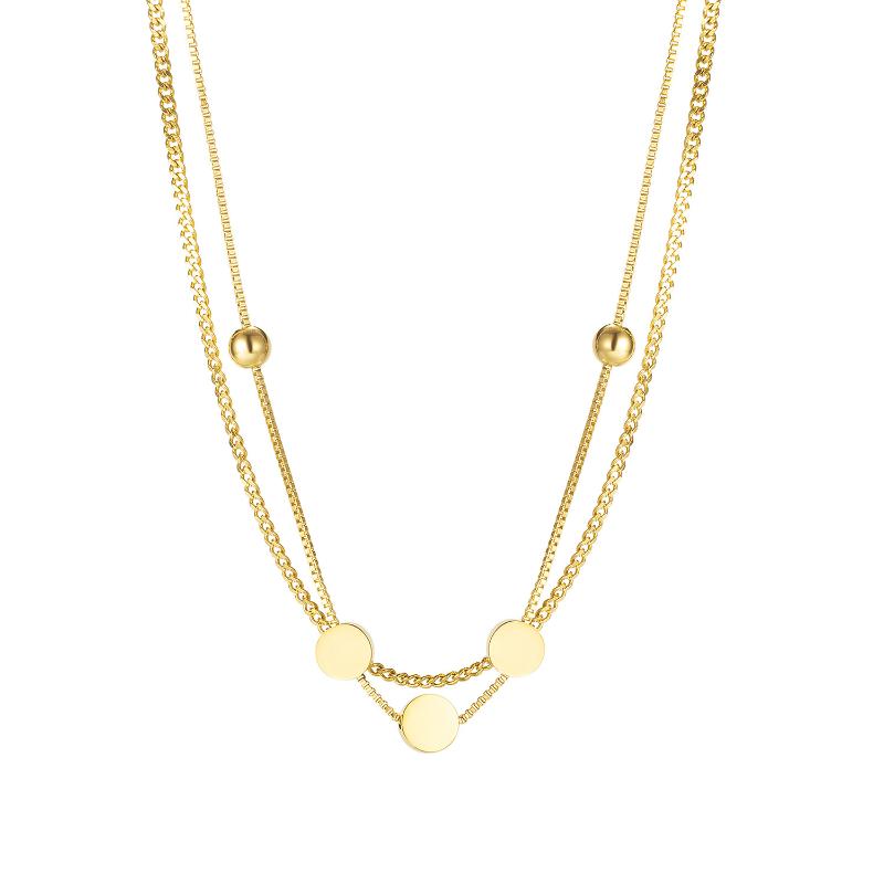 Chains Hemiston Round Ball Double-deck Chain Golden Silver Necklace Cool Style For Women Gift
Chains Hemiston Round Ball Double-deck Chain Golden Silver Necklace Cool Style For Women Gift