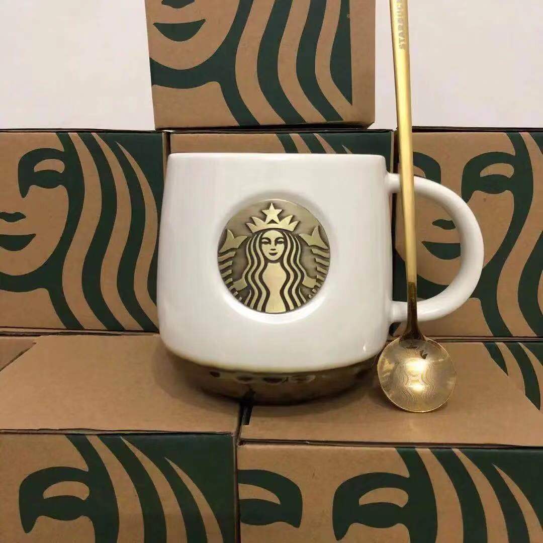 Starbucks Mugs Kiss Cups with Spoon Couple Ceramic Mug Married Couples Anniversary Mermaid Bronze Medallion Gift Products 414ML, Black
Starbucks Mugs Kiss Cups with Spoon Couple Ceramic Mug Married Couples Anniversary Mermaid Bronze Medallion Gift Products 414ML, Black
