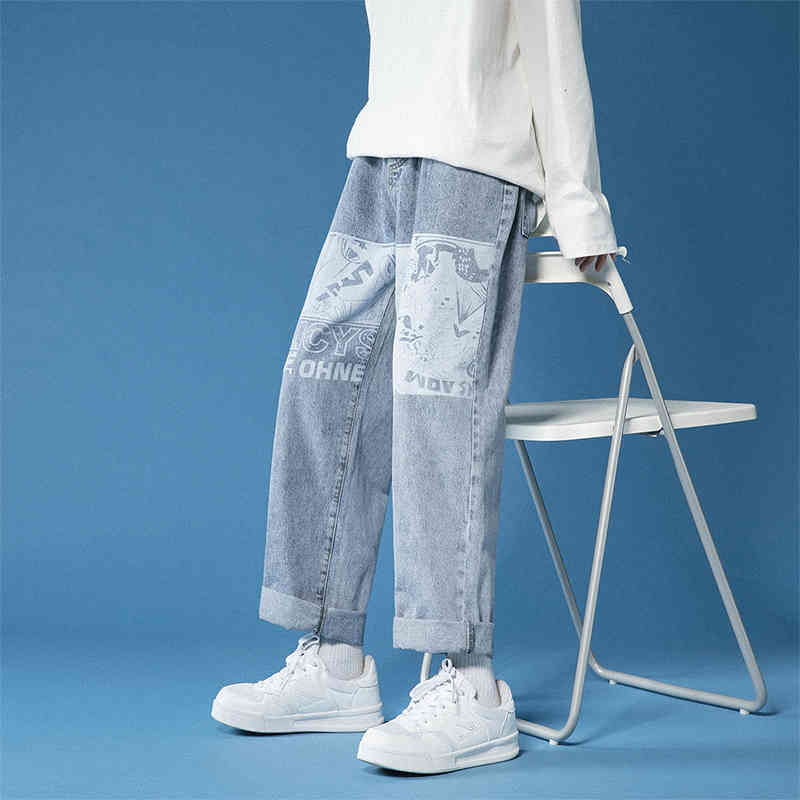 men's jeans in jeans trend handsome straight men loose legged pants streetwear china clothes 2shl, Blue
men's jeans in jeans trend handsome straight men loose legged pants streetwear china clothes 2shl, Blue