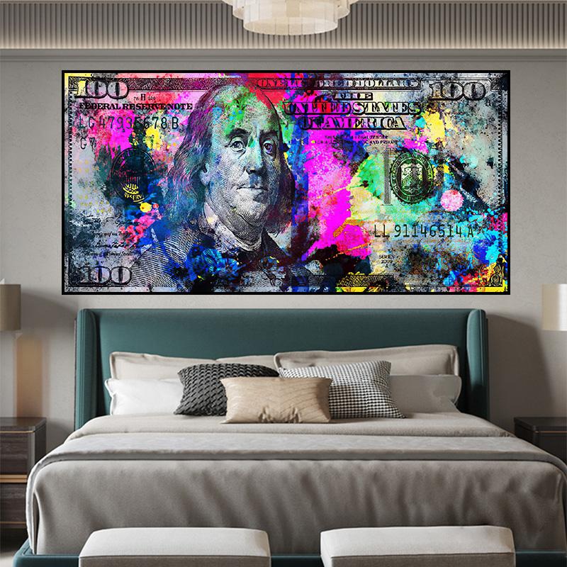 Paintings Inspirational Dollars Print 100 Dollar Poster Cash Art Bill Money Canvas Living Room Decoration Wall Picture