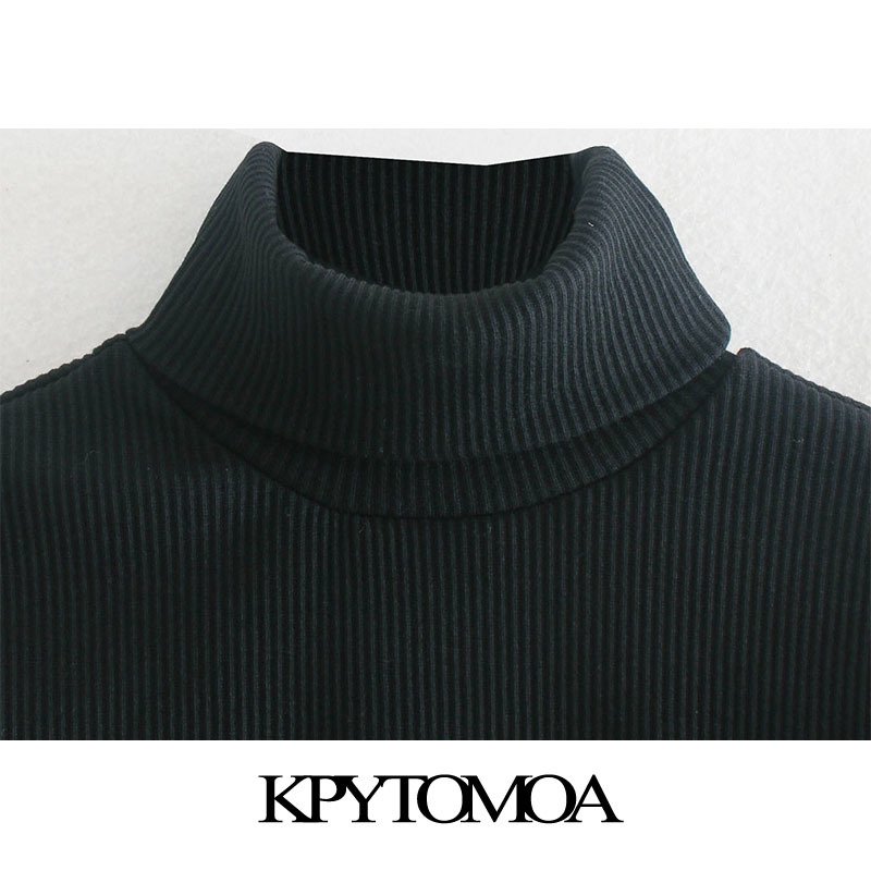 Women Sexy Fashion Hollow Out Ribbed Bodysuits Vintage High Neck Long Sleeve Female Playsuits Chic Tops 210416