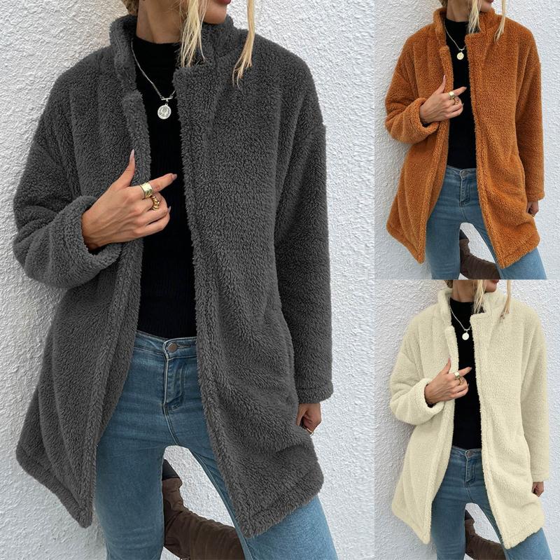 Women' Wool & Blends Women Oversize Plush Warm Coat Stand Collar Outwear Winter Loose Cotton Casual Overcoat With Pockets, Gray
Women' Wool & Blends Women Oversize Plush Warm Coat Stand Collar Outwear Winter Loose Cotton Casual Overcoat With Pockets, Gray