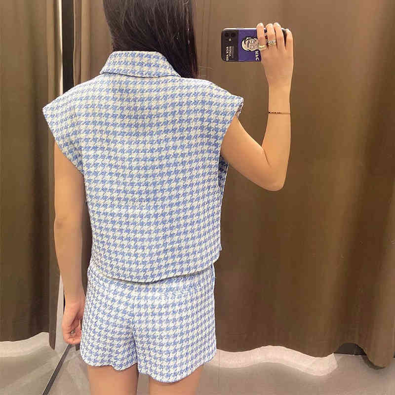 Women Spring/Summer Lapel Single-Breasted Pocket Button Vintage Female Texture Sleeveless Suit Vest 210521