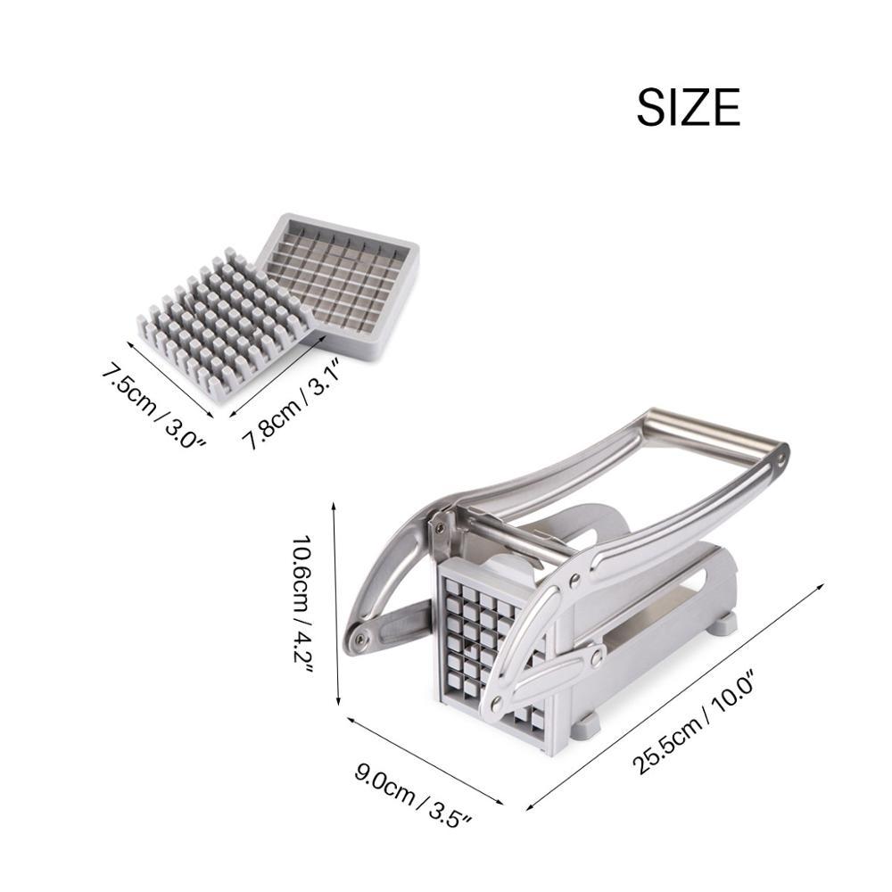 2 Blades Sainless Steel Potato Chip Making Tool Home Manual French Fries Slicer Cutter Machine French Fry Potato Cutting Machine 210406