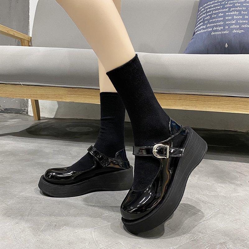 Dress Shoes Lolita Mary Jane Wedges For Women Platform Student Chunky Gothic Patent Leather Round Toe 2021 Black Loafers Pump, Matte black
Dress Shoes Lolita Mary Jane Wedges For Women Platform Student Chunky Gothic Patent Leather Round Toe 2021 Black Loafers Pump, Matte black
