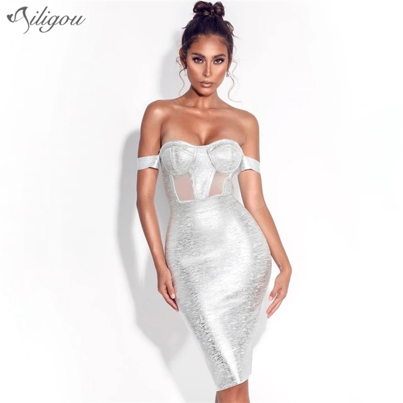 Silver Black Bandage Dress Sexy Off Shouder Woman Bodycon Vintage Vestios Wholesale Tight Mini 210525, Gold
Silver Black Bandage Dress Sexy Off Shouder Woman Bodycon Vintage Vestios Wholesale Tight Mini 210525, Gold