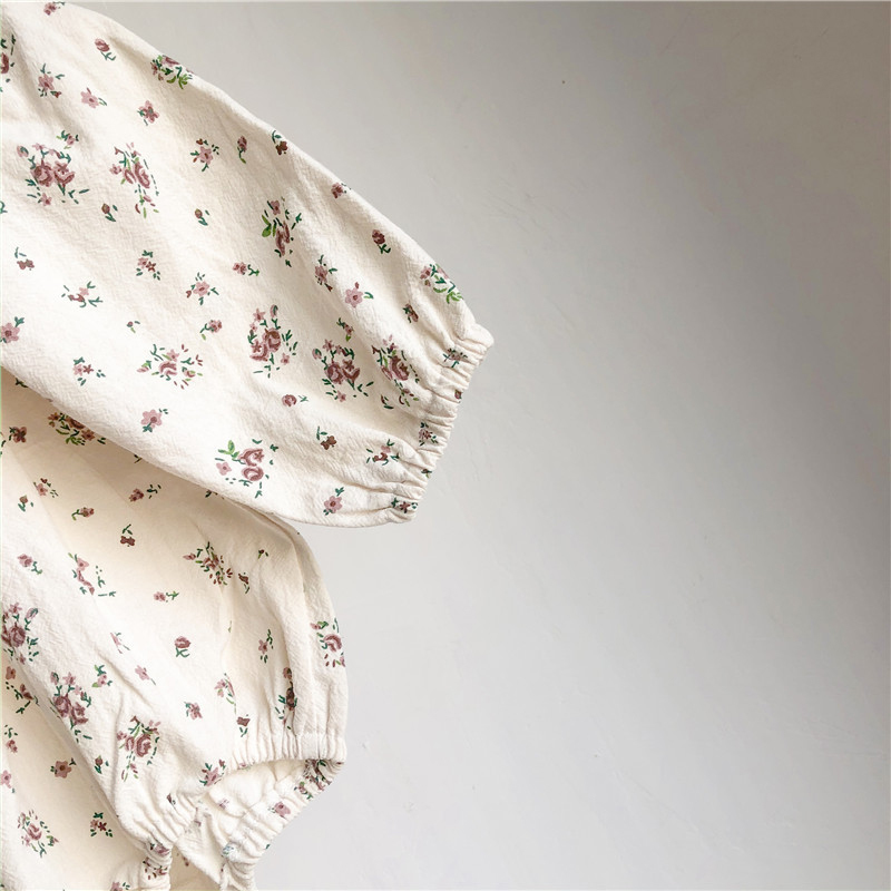 Autumn born Baby Girls Floral Doll Collar Long Sleeve Rompers Clothes Toddler Jumpsuits 210429