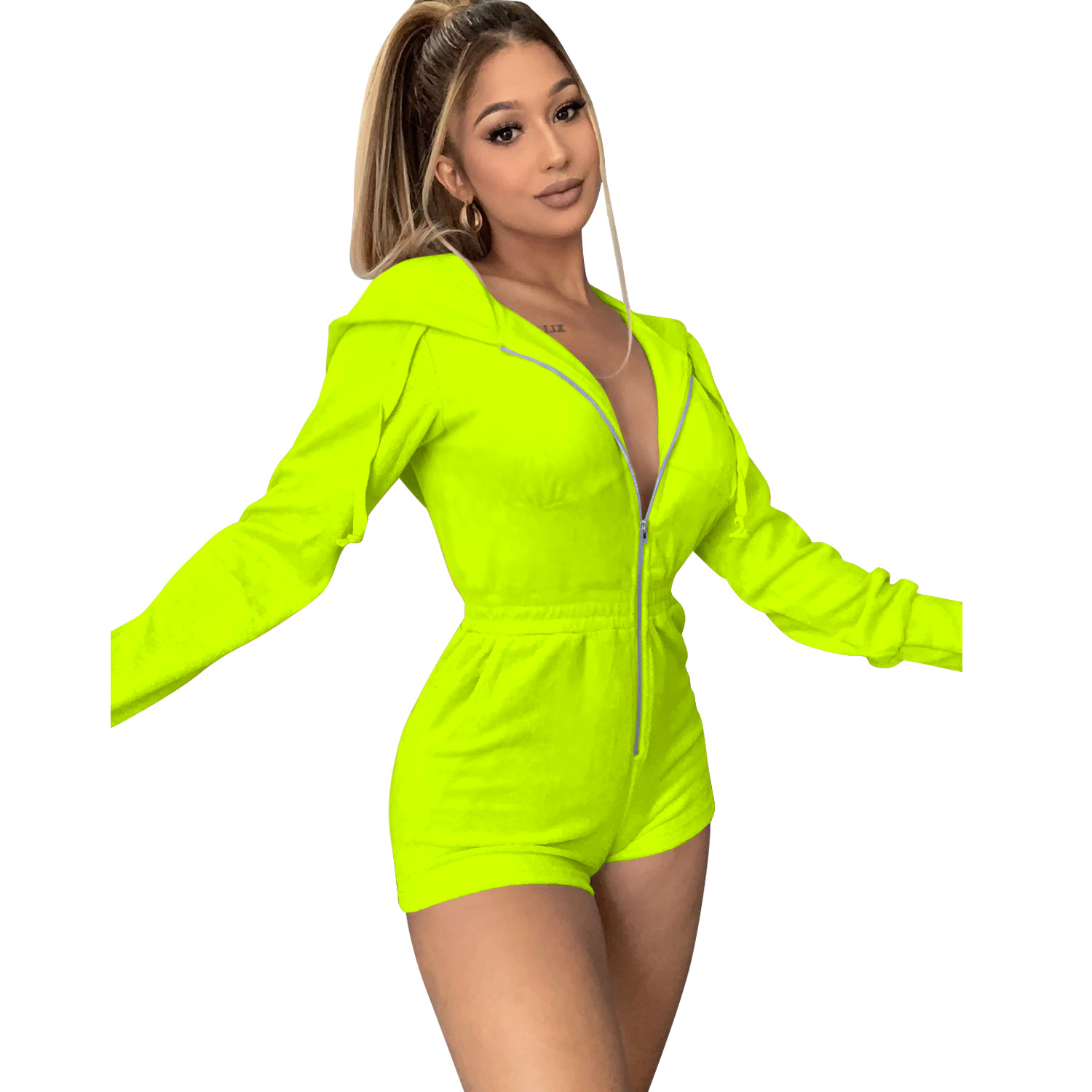 Hooded Jumpsuit Women Short Jumpsuit Black Blue Neon Geen Pink Overalls One Piece Outfit Jumpsuit Women Rompers Ropa Mujer 2021, Neon pink
Hooded Jumpsuit Women Short Jumpsuit Black Blue Neon Geen Pink Overalls One Piece Outfit Jumpsuit Women Rompers Ropa Mujer 2021, Neon pink