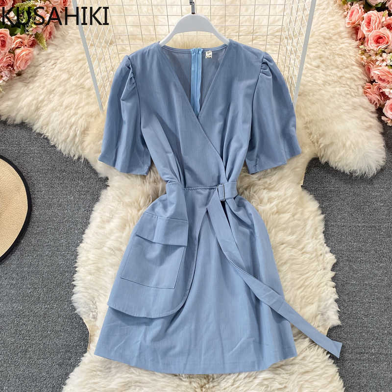 KUSAHIKI V-neck Summer Dress Puff Sleeve Woman Dresses Korean Belt Slim Waist Elegant Vestidos De Mujer 6H490 210602, White
KUSAHIKI V-neck Summer Dress Puff Sleeve Woman Dresses Korean Belt Slim Waist Elegant Vestidos De Mujer 6H490 210602, White