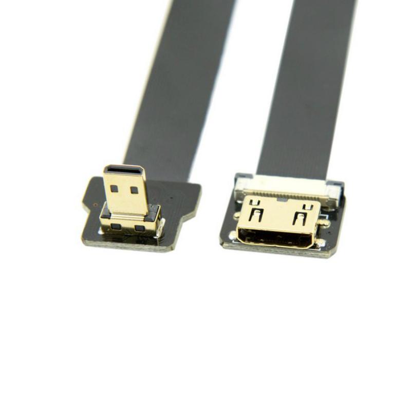 Audio Cables & Connectors FPV Micro Male Down Angled 90 Degree To Mini Female FPC Flat Cable For Multicopter Aerial Pography 0.1m/0.2m/