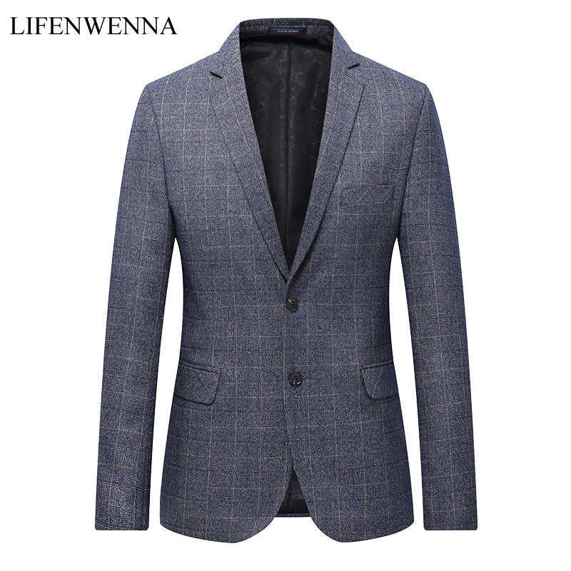 Men's Korean Slim Fit Fashion Blazer Suit Jacket Casual Male Blazers Mens Coat Terno Masculino Two-Button Formal Suits Men 210528